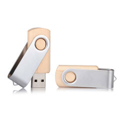 16 GB Ahşap Döner Kapaklı USB Bellek - 1