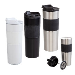 5312 Krom French Press Çelik Termos / 450 Ml - 1